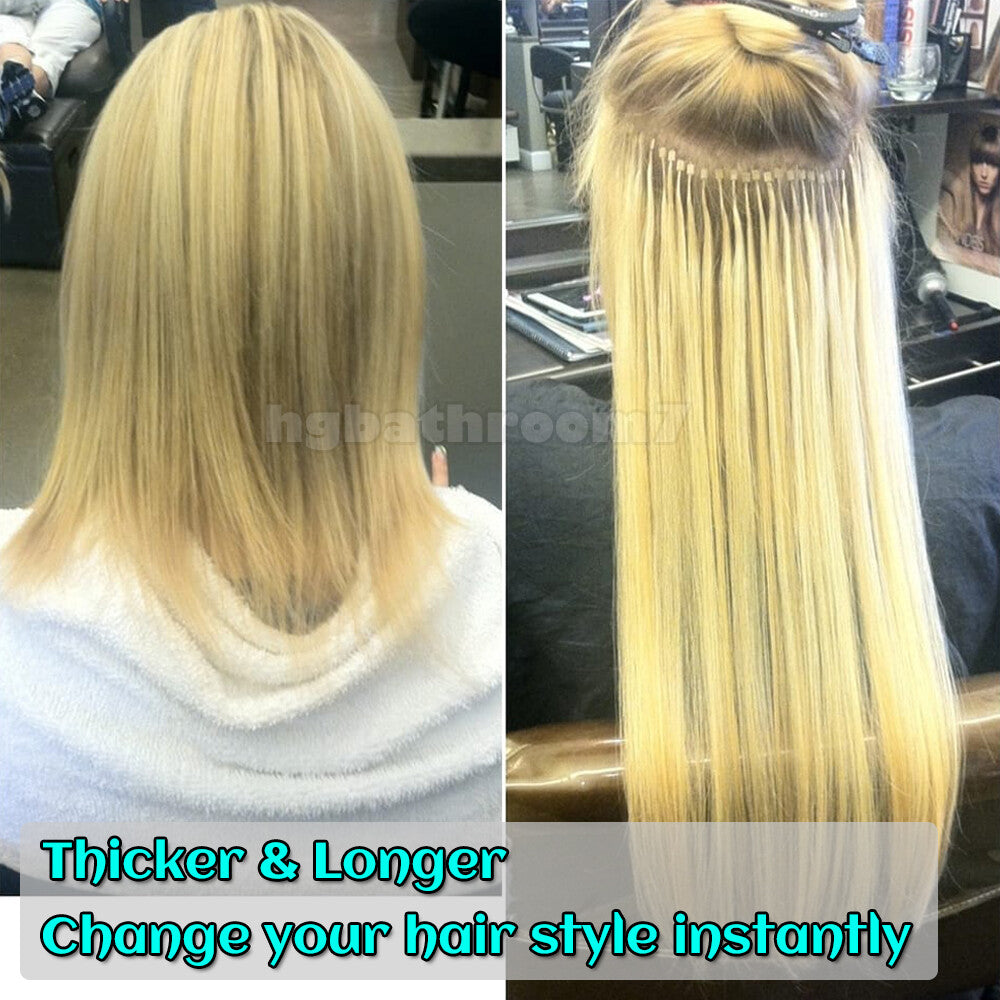 Micro Loop Hair Extensions Beads Ring Tips for Human Hair - Full Head