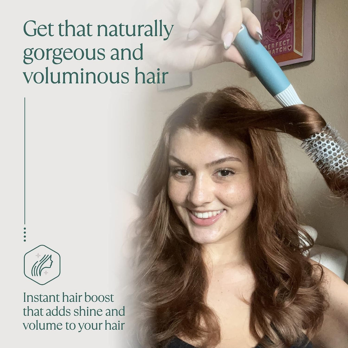Detangling Ceramic Round Hair Brush for Shine & Volume - Ionic Bristles