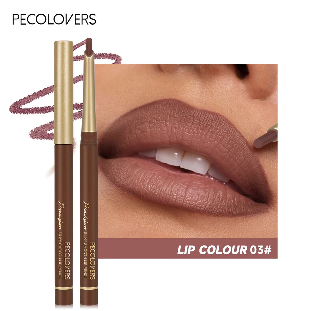 Matte 6-Color Lip Liner Pencil Set Bevel Design for Lip Contour and Nude Looks