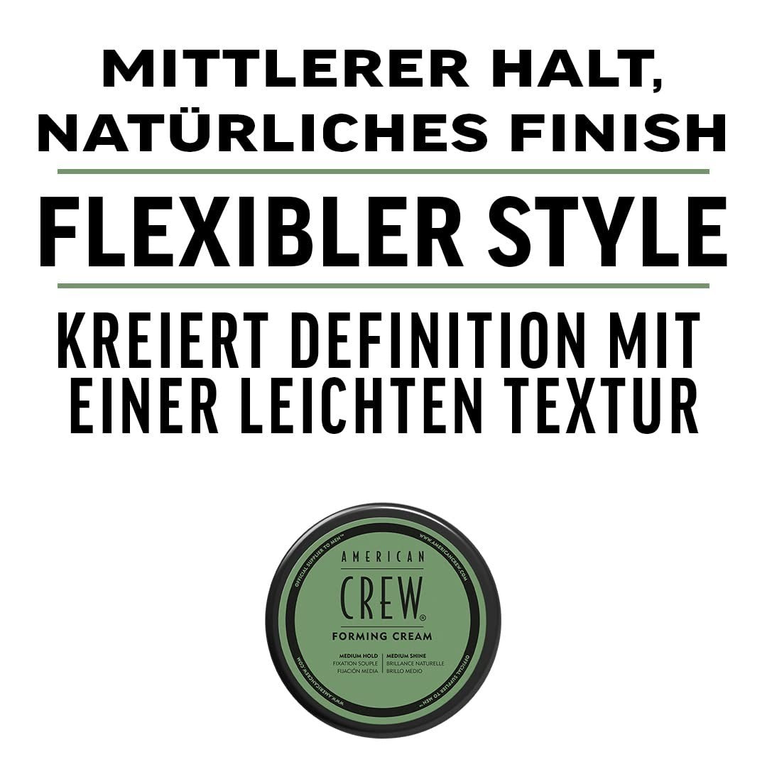 American Crew Men's Hair Forming Cream 3oz - Medium Hold & Shine, Pack of 3