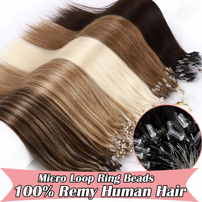 Micro Loop Hair Extensions Beads Link - Remy Human Hair Tips & Beads