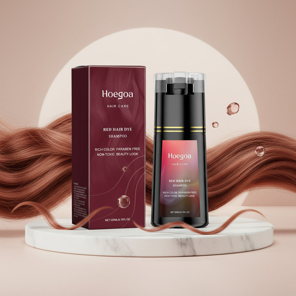 Red Hair Dye Shampoo 3-in-1 Instant Hair Color & Nourishing Treatment