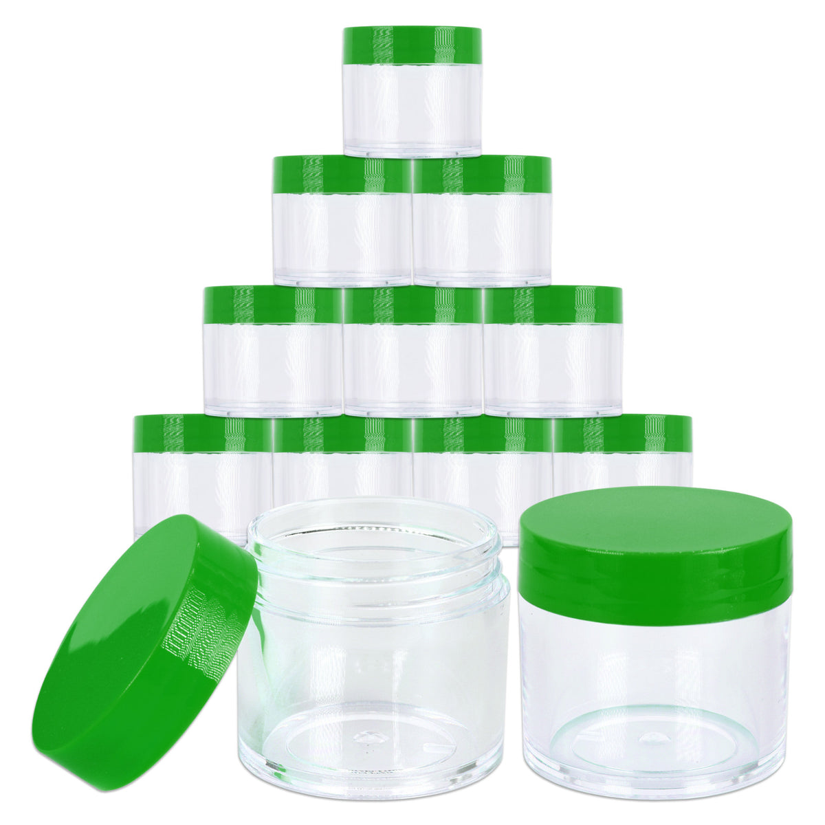 12 Pack 1oz Acrylic Plastic Jars BPA Free Sample Containers for Cosmetics & Food