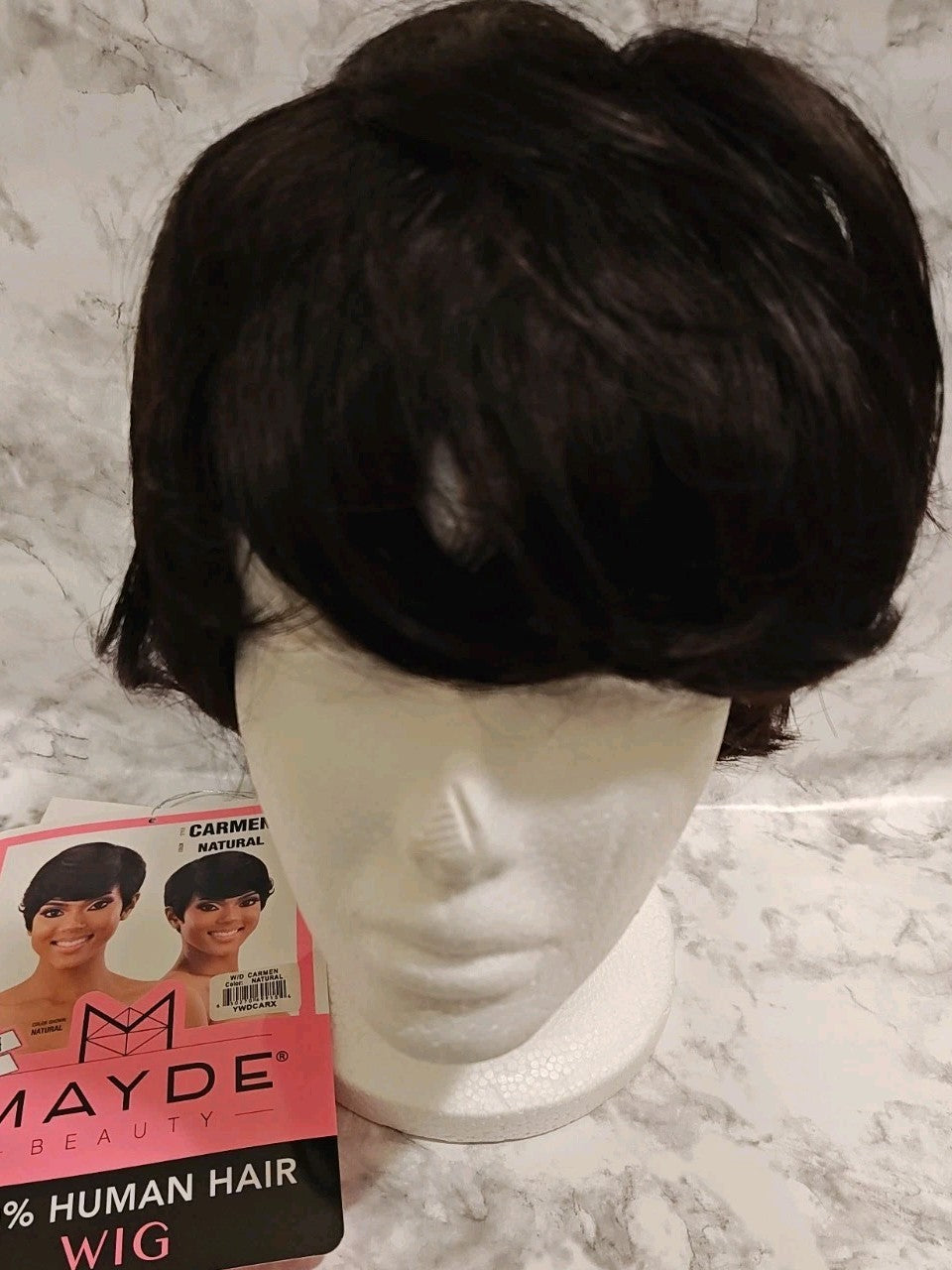 100% Human Hair Wig - Carmen Natural Brown Black - New with Tags