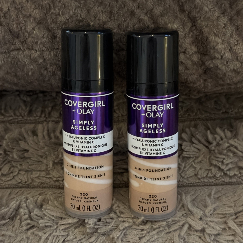 Foundations - Simply Ageless 3-In-1 Foundation 220 Creamy Natural (Lot of 2) by CoverGirl