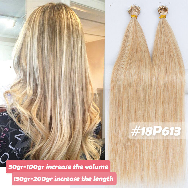 150PCS Thick Remy Human Hair Extensions Nano Ring Micro Loop Beads Link