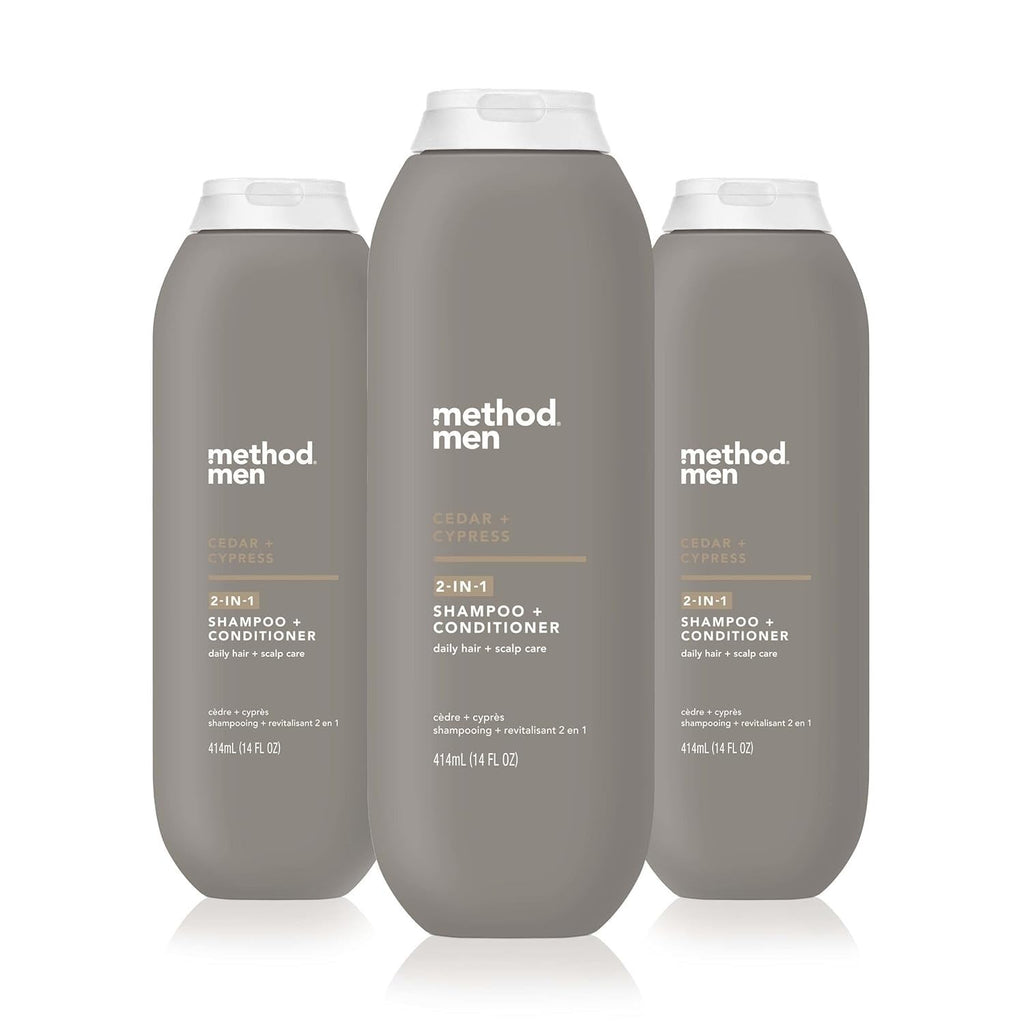 Men's 2-in-1 Cedar Cypress Shampoo & Conditioner Set – 14 oz, Pack of 3