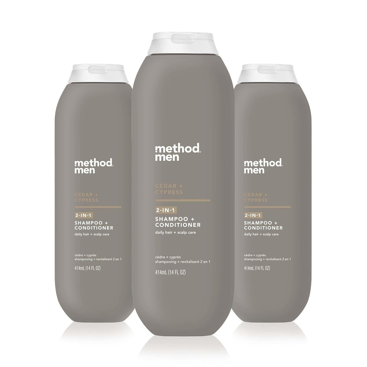 Men's 2-in-1 Cedar Cypress Shampoo & Conditioner Set – 14 oz, Pack of 3