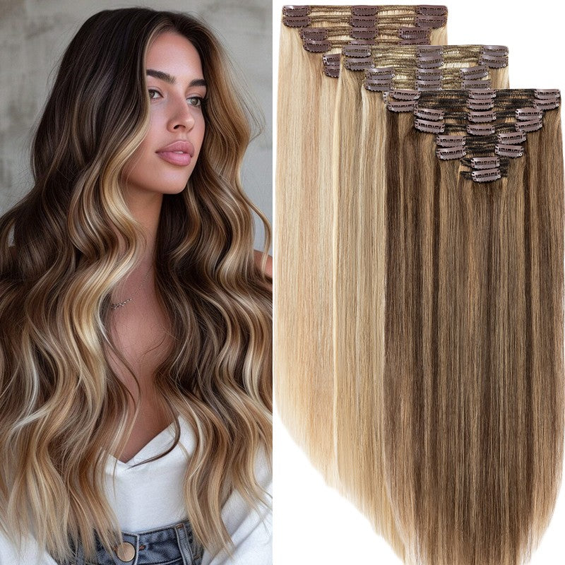 Thick Double Weft Clip-In Hair Extensions 100% Human Remy Full Head 170g