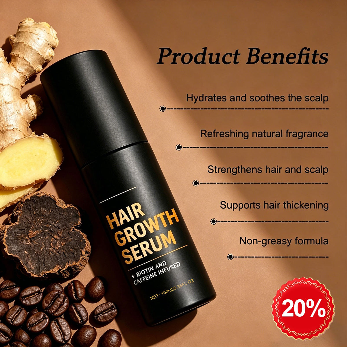 Hair Growth Serum Spray for Thinning Hair - 100ML, 5 Pack