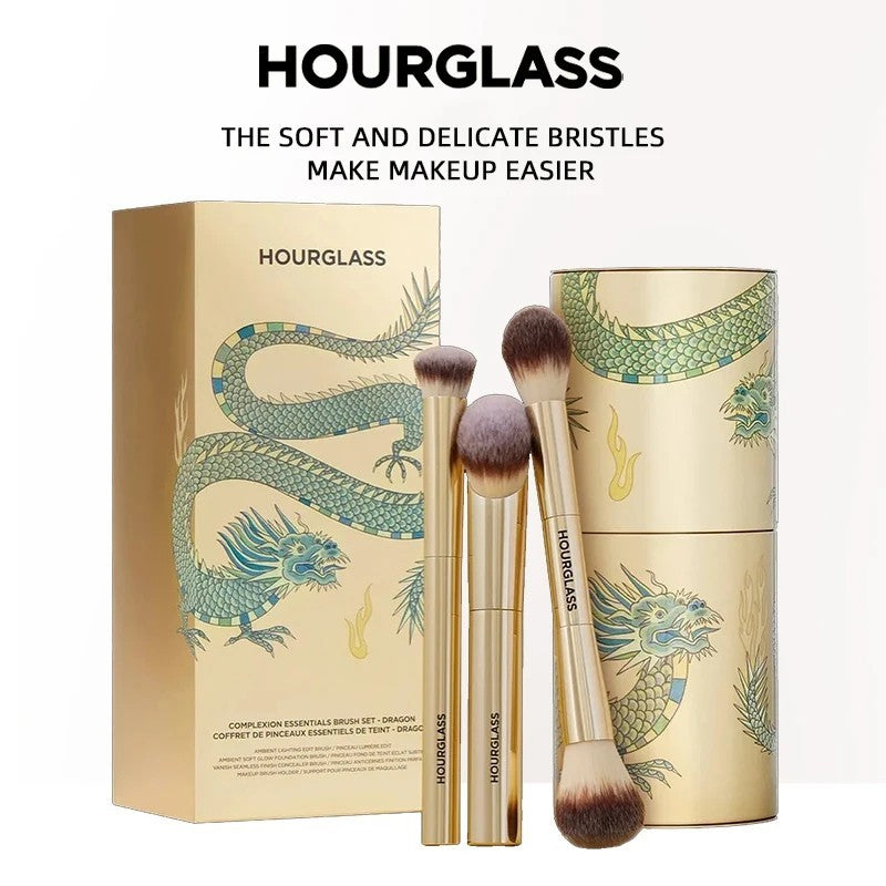 3-Piece Makeup Brush Set for Foundation Powder Concealer - Hourglass