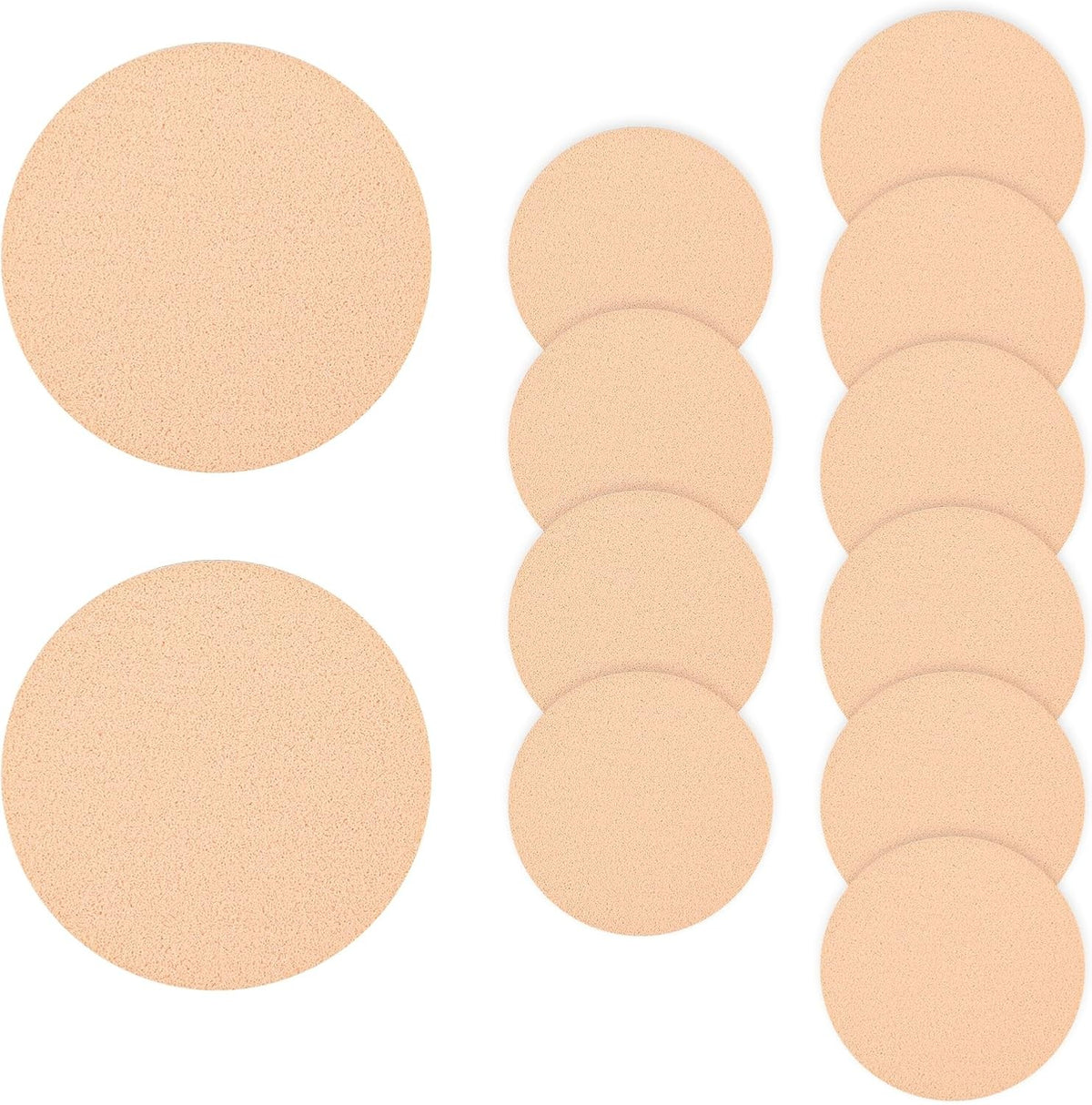 12 Pcs Round Makeup Sponges & Powder Puffs for Foundation & Powder Application