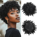 Kinky Afro Kinky Curly Hair Topper for Women - Natural Black, 6-Inch Braided Style