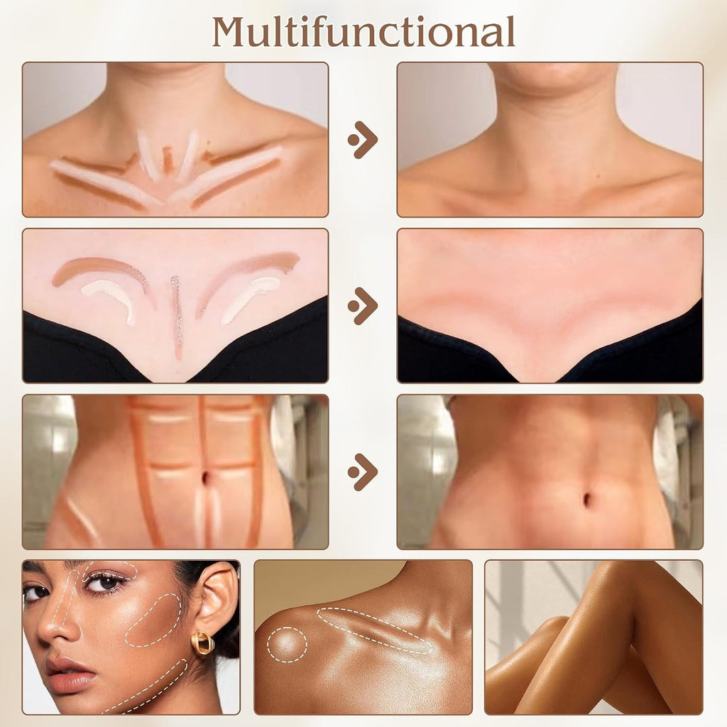 2-in-1 Contour Highlighter Stick for Face Sculpting Waterproof Makeup