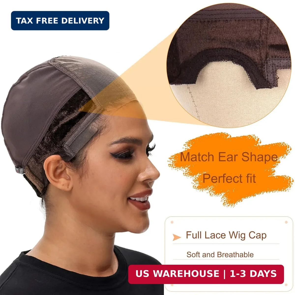 Wig Cap with Grip Band for Secure Fit and Full Coverage - Breathable & Discreet