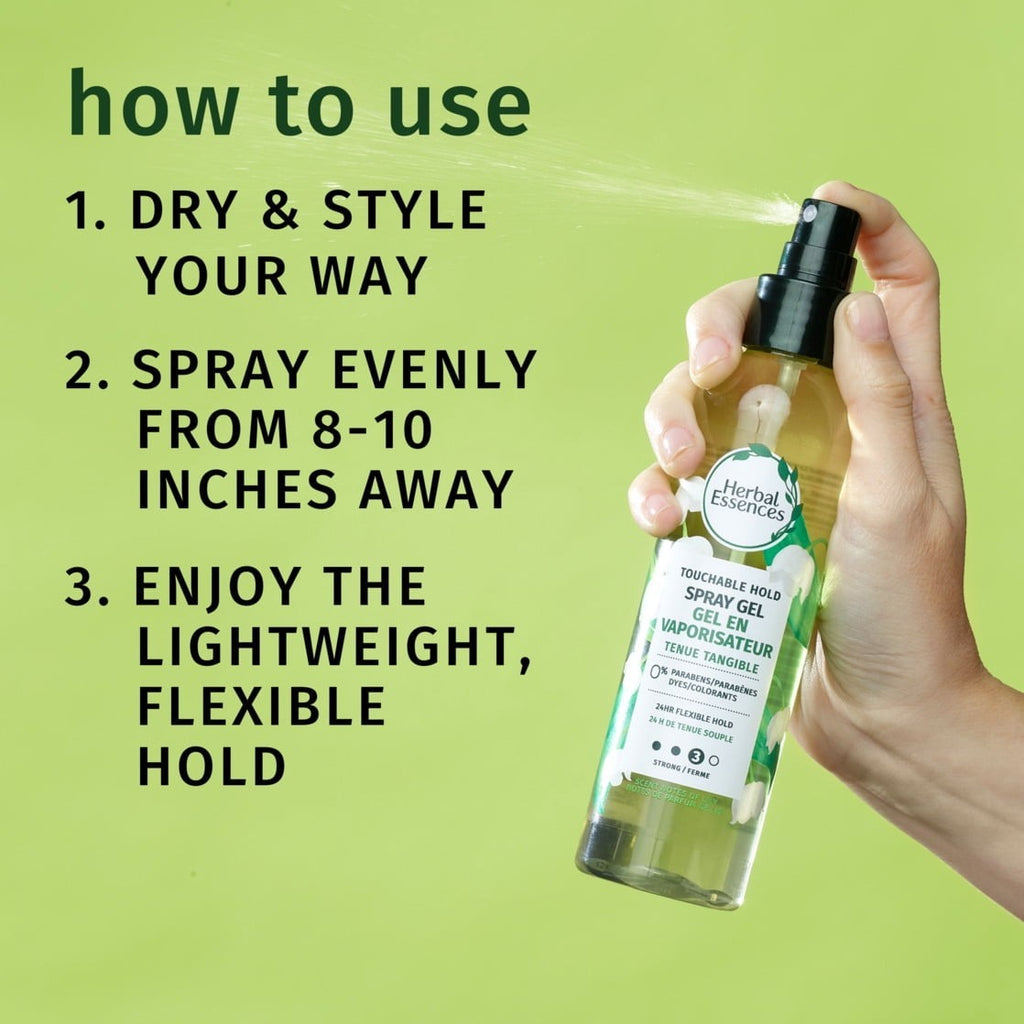 Herbal Essences Touchable Spray Hair Gel Frizz Control 24H Hold 5.7oz (4 Pack)