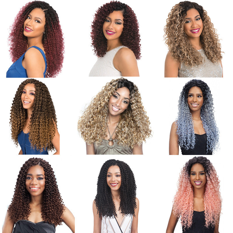Water Wave Crochet Hair Extensions Long Curly Human Hair 10% Volumizing