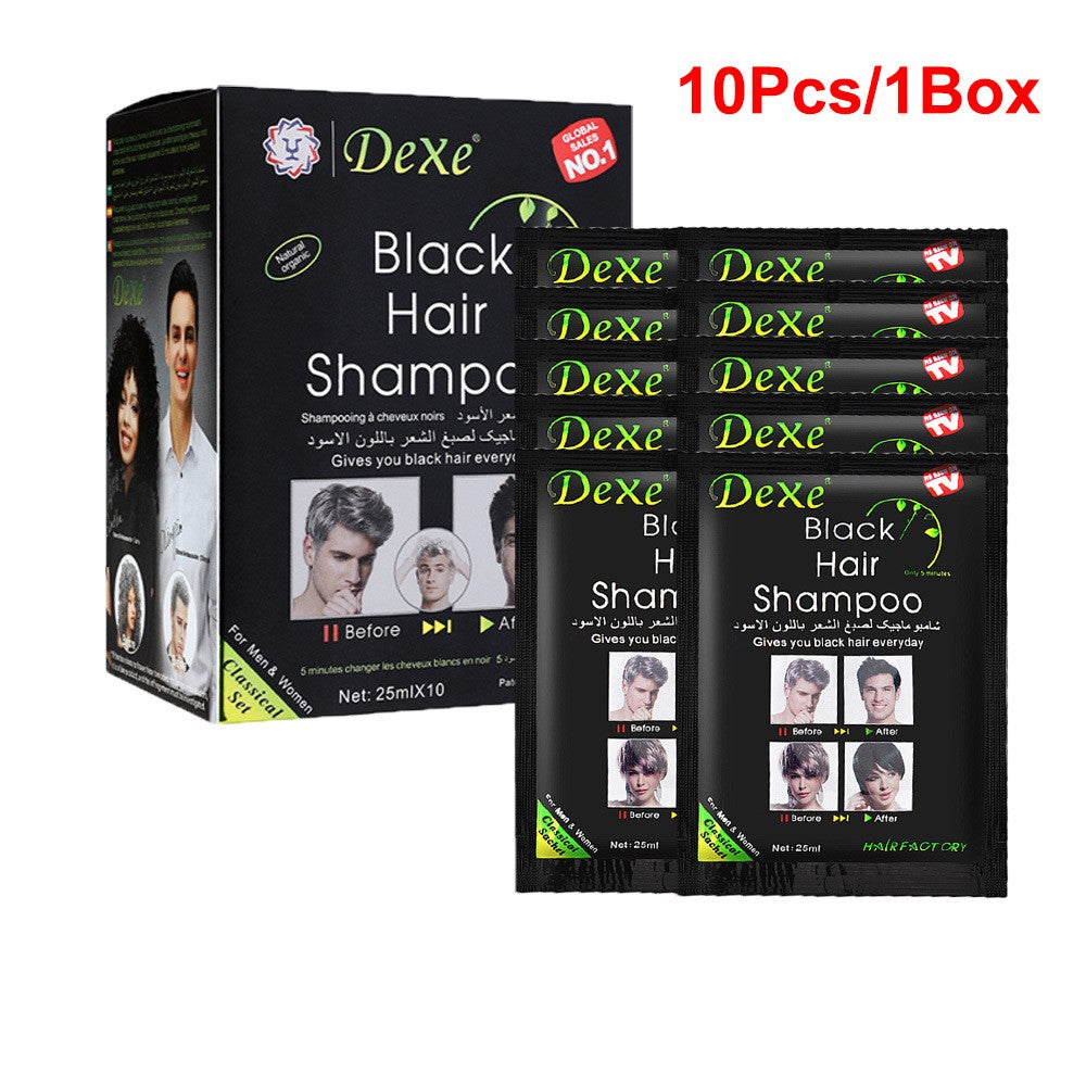 Black Hair Dye Shampoo 100PCS Natural Herbal Fast Instant 3-in-1 Hair Color