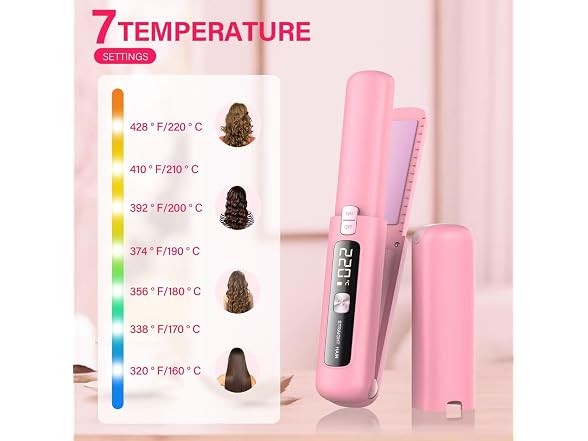 Cordless Hair Straightener with Fast Heating & Portable Design - Unbranded