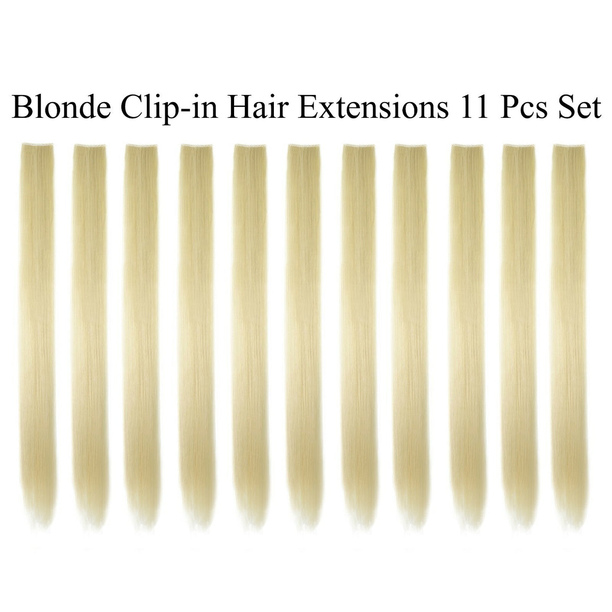11 Pcs Clip-In Synthetic Hair Extensions - 21 Inch Colorful Straight Hair for Party & Cosplay