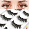 False Eyelashes 3D Mink Fluffy Long Thick Eye Lashes - Black, 5 Pairs