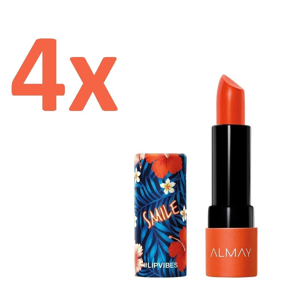 Almay Lip Vibes Matte Lipstick Orange Tube 4-Pack #160 Smile New Sealed