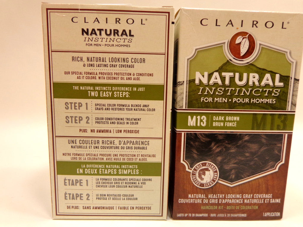 2-Pack Semi-Permanent Hair Color Kit for Men Dark Brown M13
