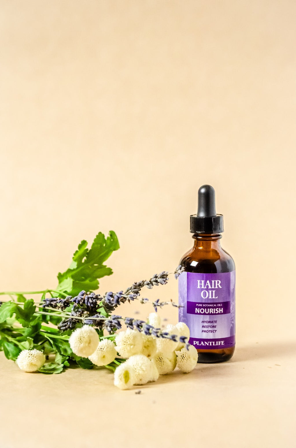 Plantlife Natural Hair Oils for Growth & Nourishment - Organic Botanical Blend