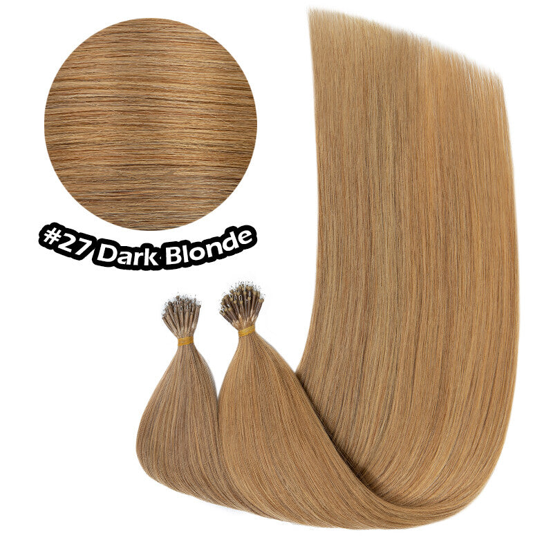100% Human Hair Extensions Nano Ring Loop Micro Beads Blonde S