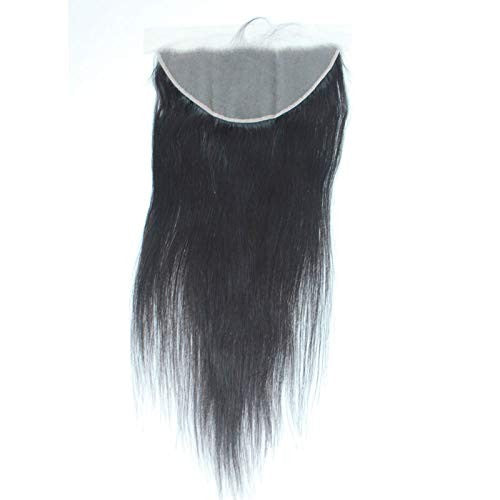 Brazilian Human Hair Lace Frontal 14-Inch Straight 1B Natural Black