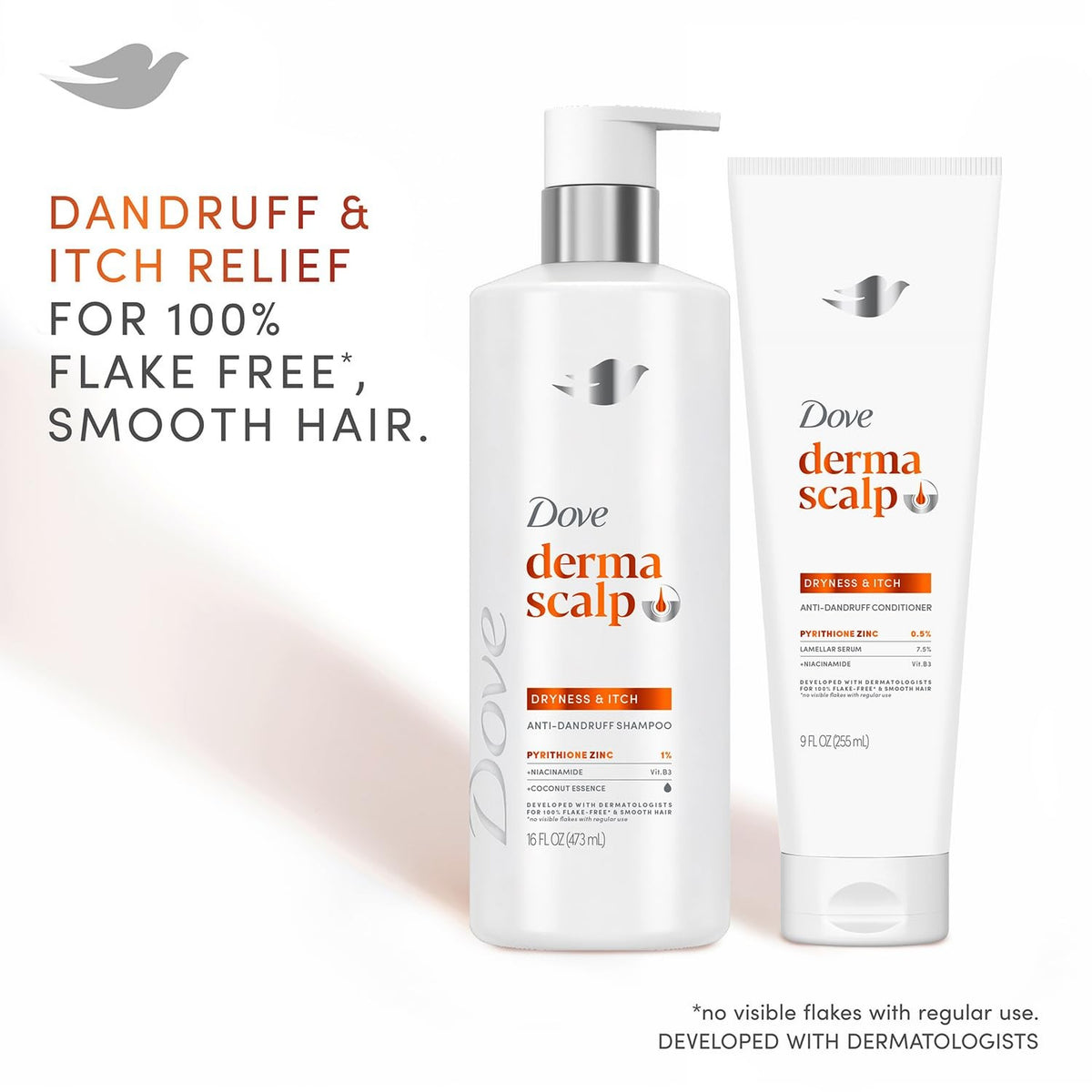 Dove Derma Scalp Anti-Dandruff Shampoo & Conditioner Set 12 Fl Oz Pack of 2