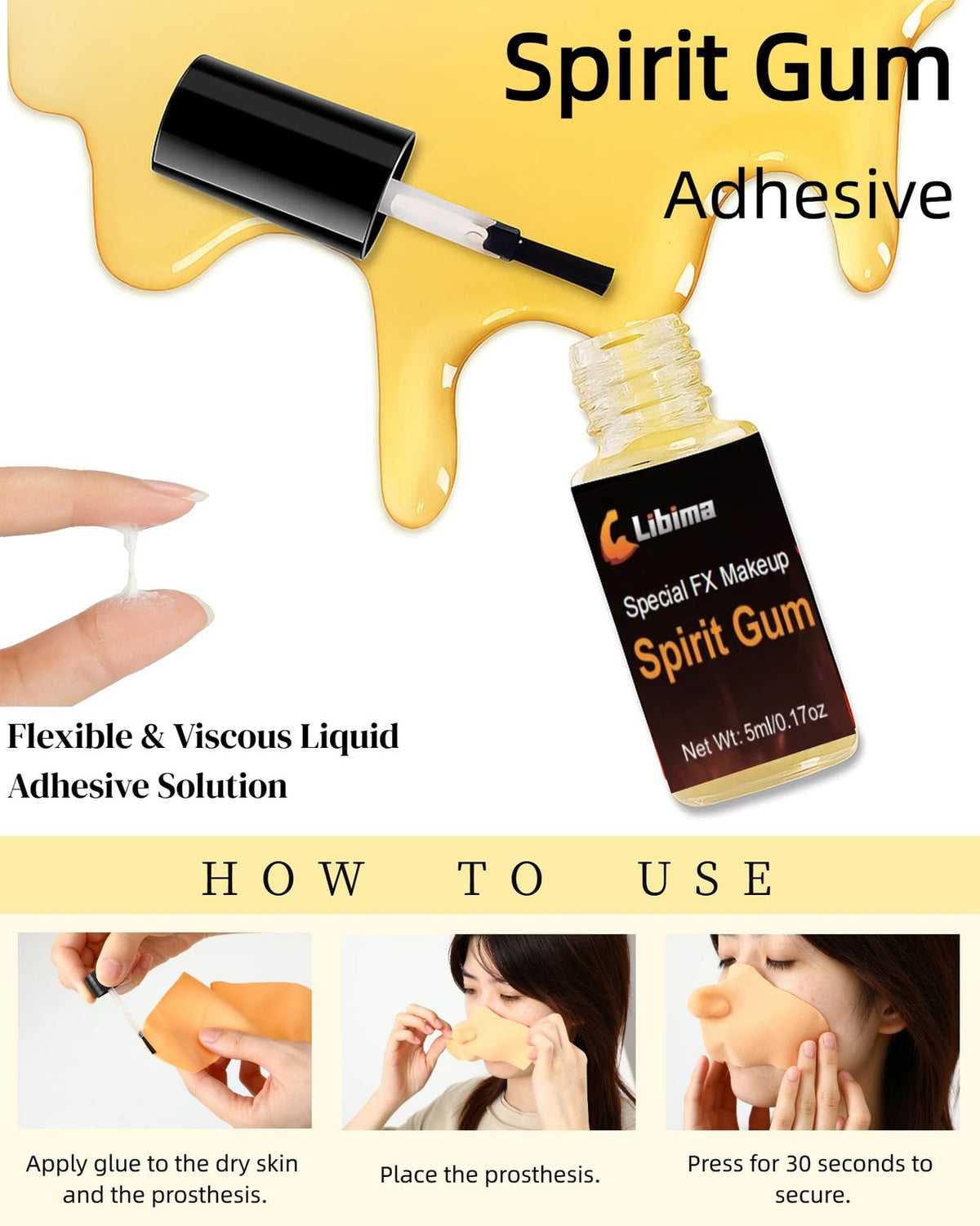 Halloween Penguin Nose Prosthetic with Spirit Gum for Cosplay Makeup