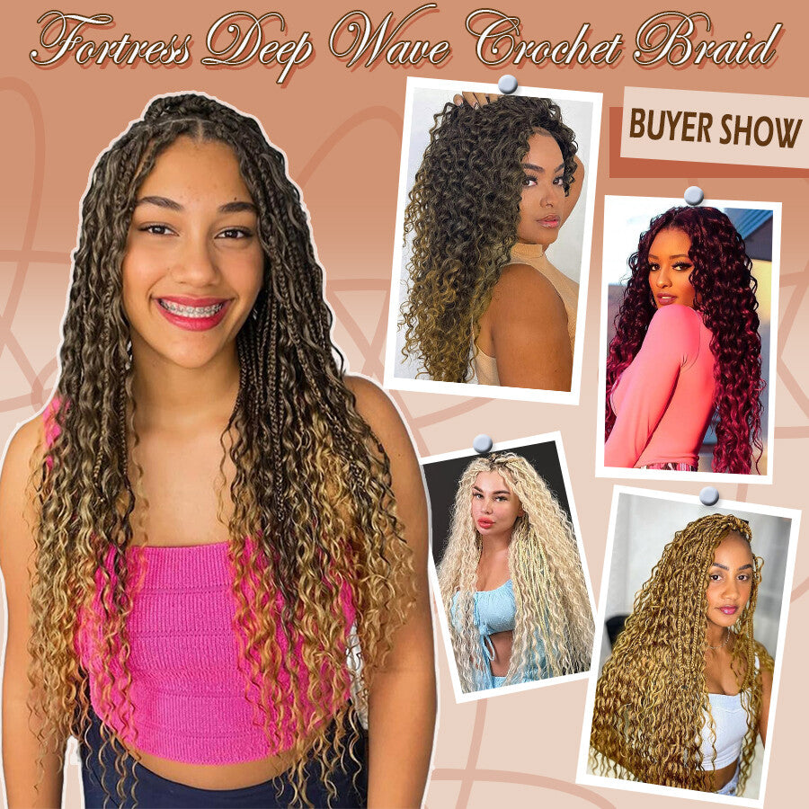 Long Boho Crochet Water Wave Braid Hair Extensions - Curly Synthetic Hair