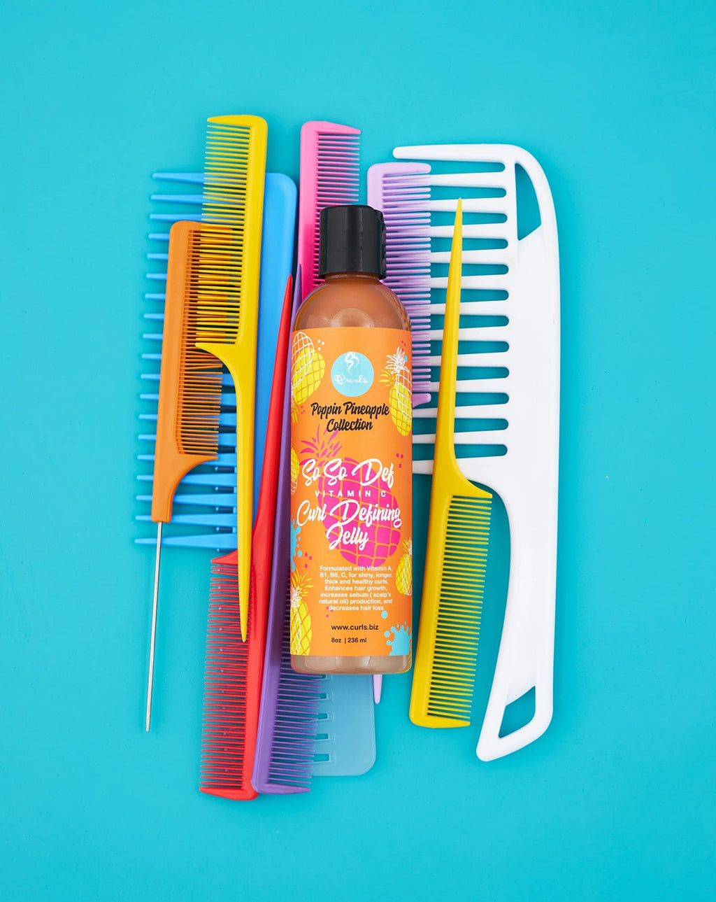 Vitamin C Curl Defining Jelly for Curly Hair - Frizz-Free Styling, 8 Fl Oz