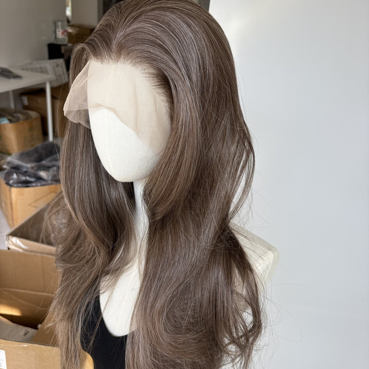 Brown Blonde Long Straight Synthetic Lace Front Wig 13x4 Frontal