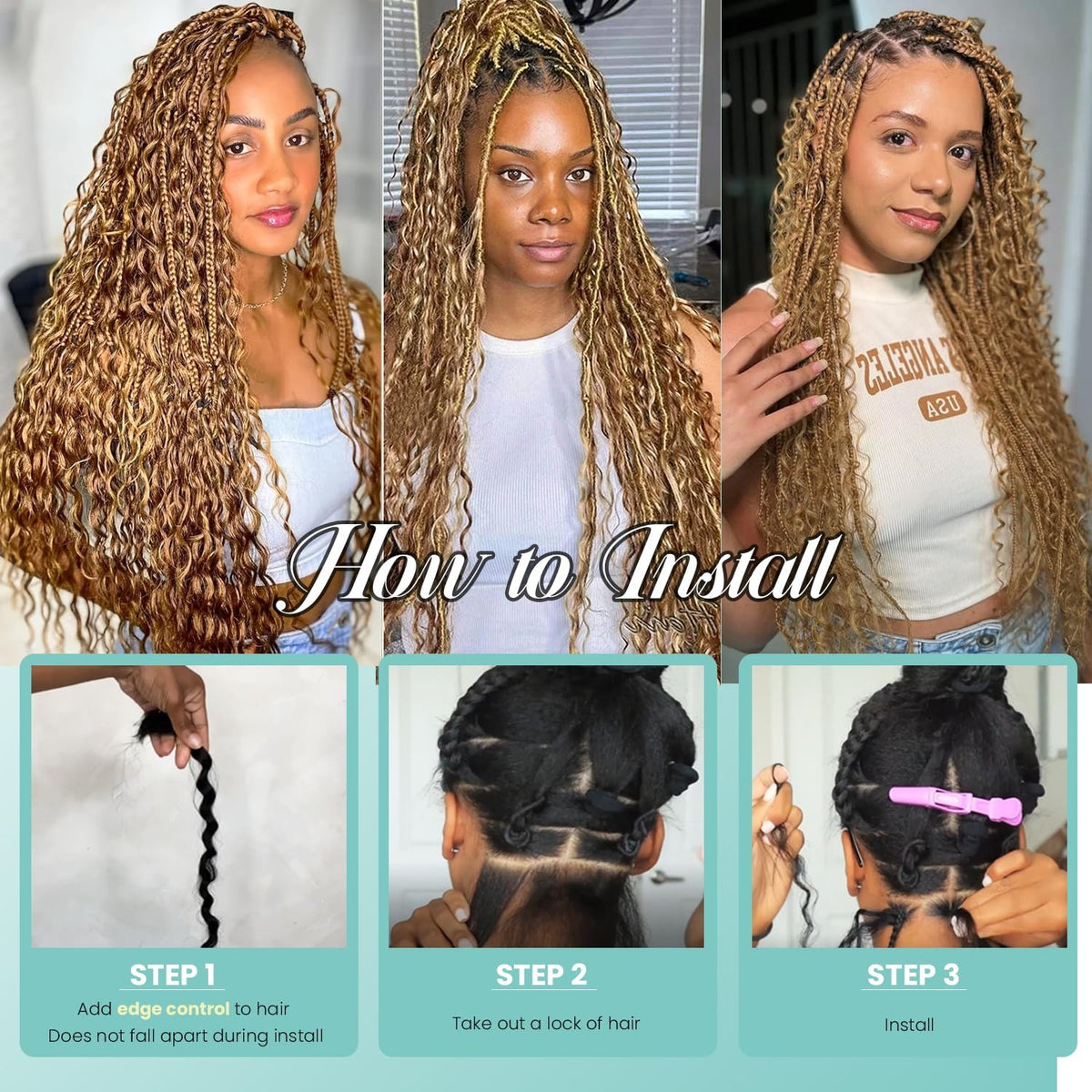 Honey Blonde #27 Deep Water Wave Human Braiding Hair 16 Inch 2 Bundles