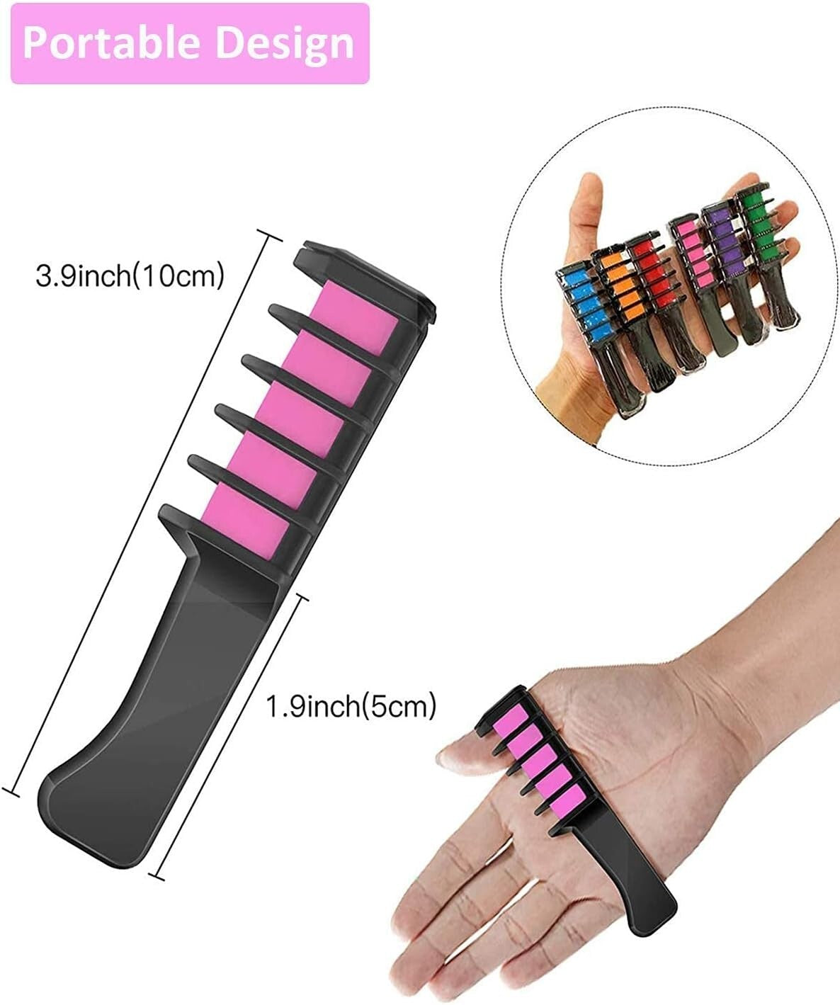 10-Color Washable Hair Chalk Set for Girls Kids Temporary Hair Color & Styling