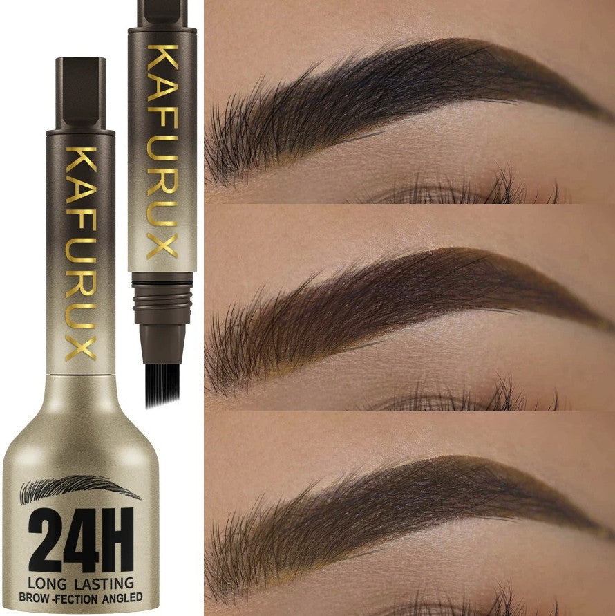 Waterproof 3D Eyebrow Pencil with Hair-Like Stroke Brush for Natural Definition