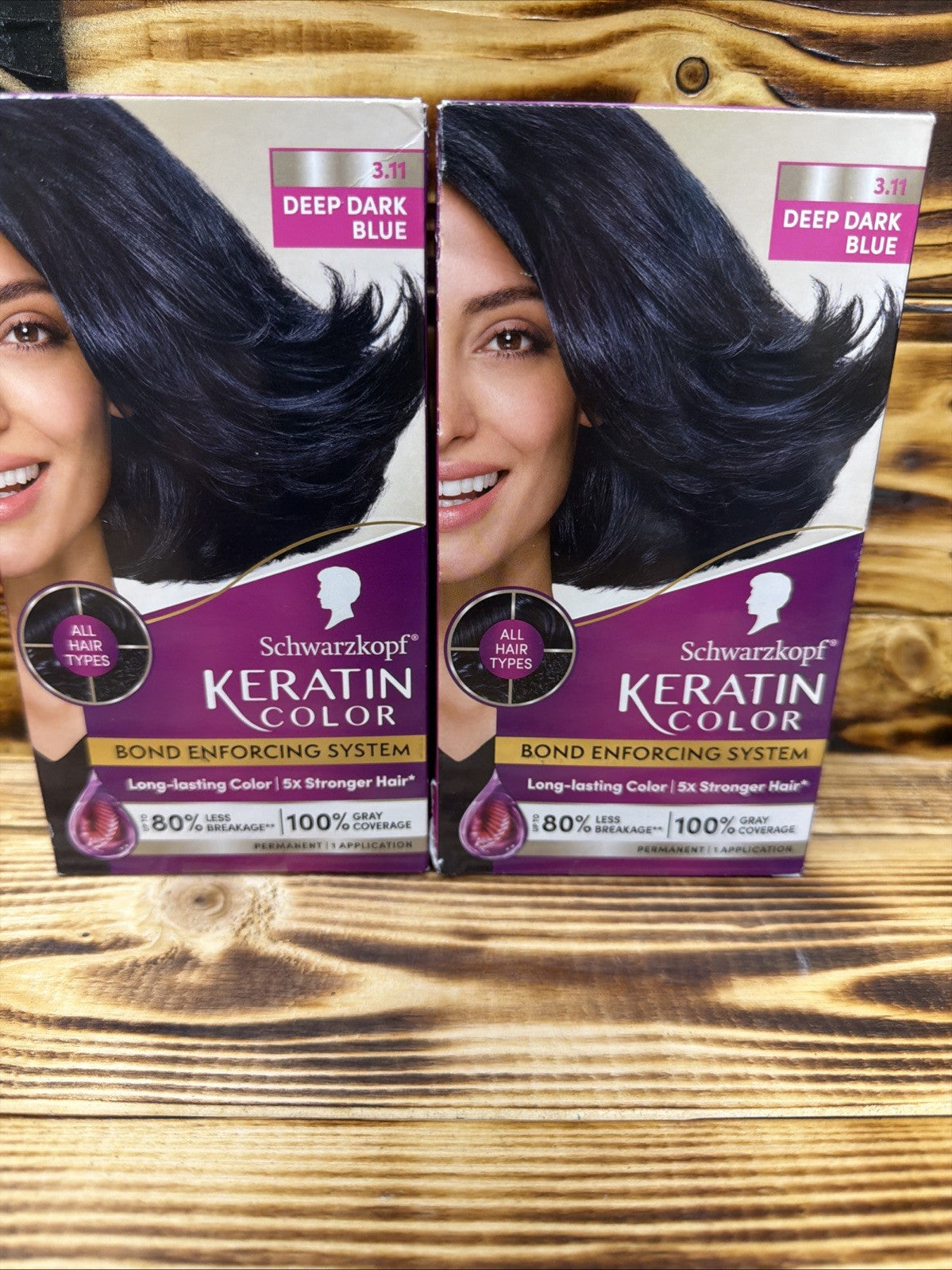 2 Pack Permanent Hair Color Cream - Deep Dark Blue 3.11