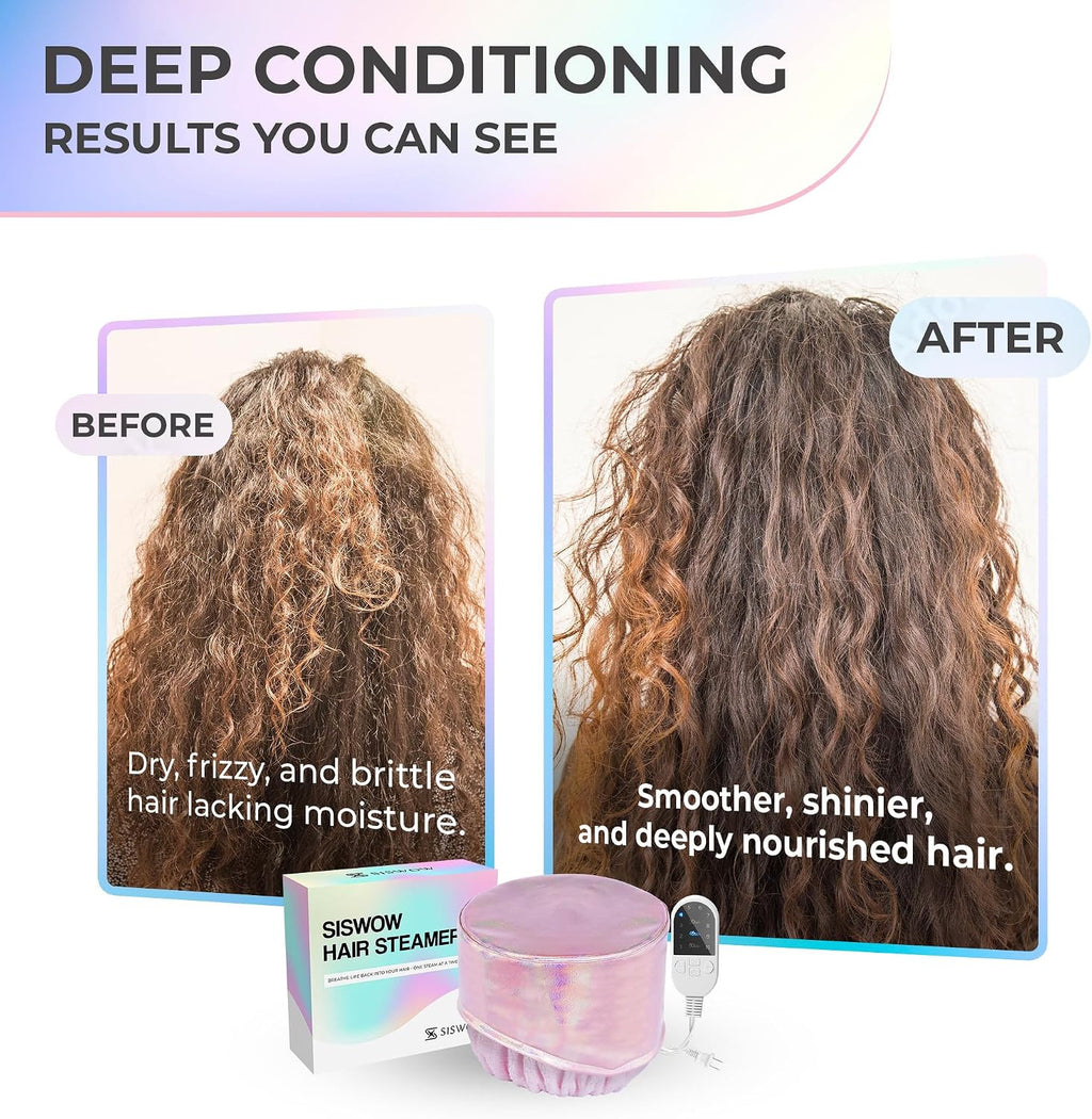Deep Conditioning Heat Cap with 10 Heat Levels for Hair Steaming