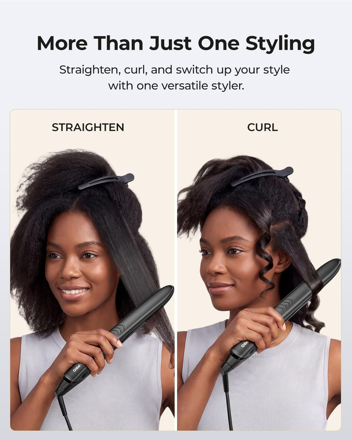 1 Inch Titanium Flat Iron Hair Straightener - Fast Heat & Dual Styling