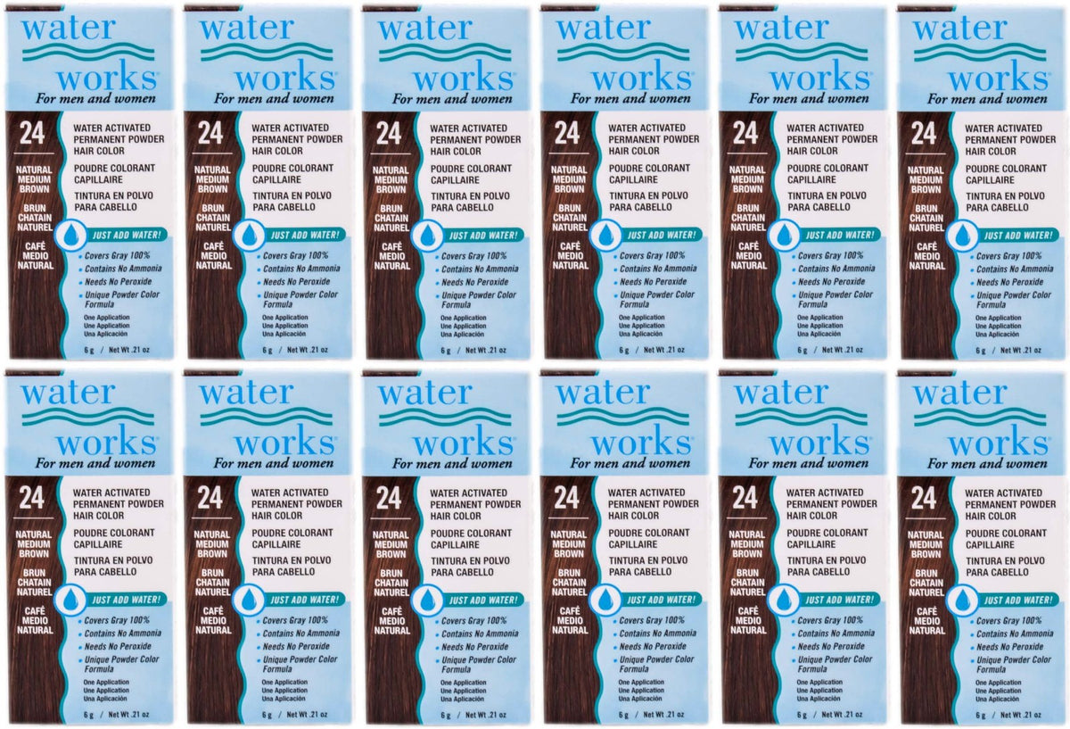 12-Pack Permanent Powder Hair Color Set - Water-Activated, Gray Covering