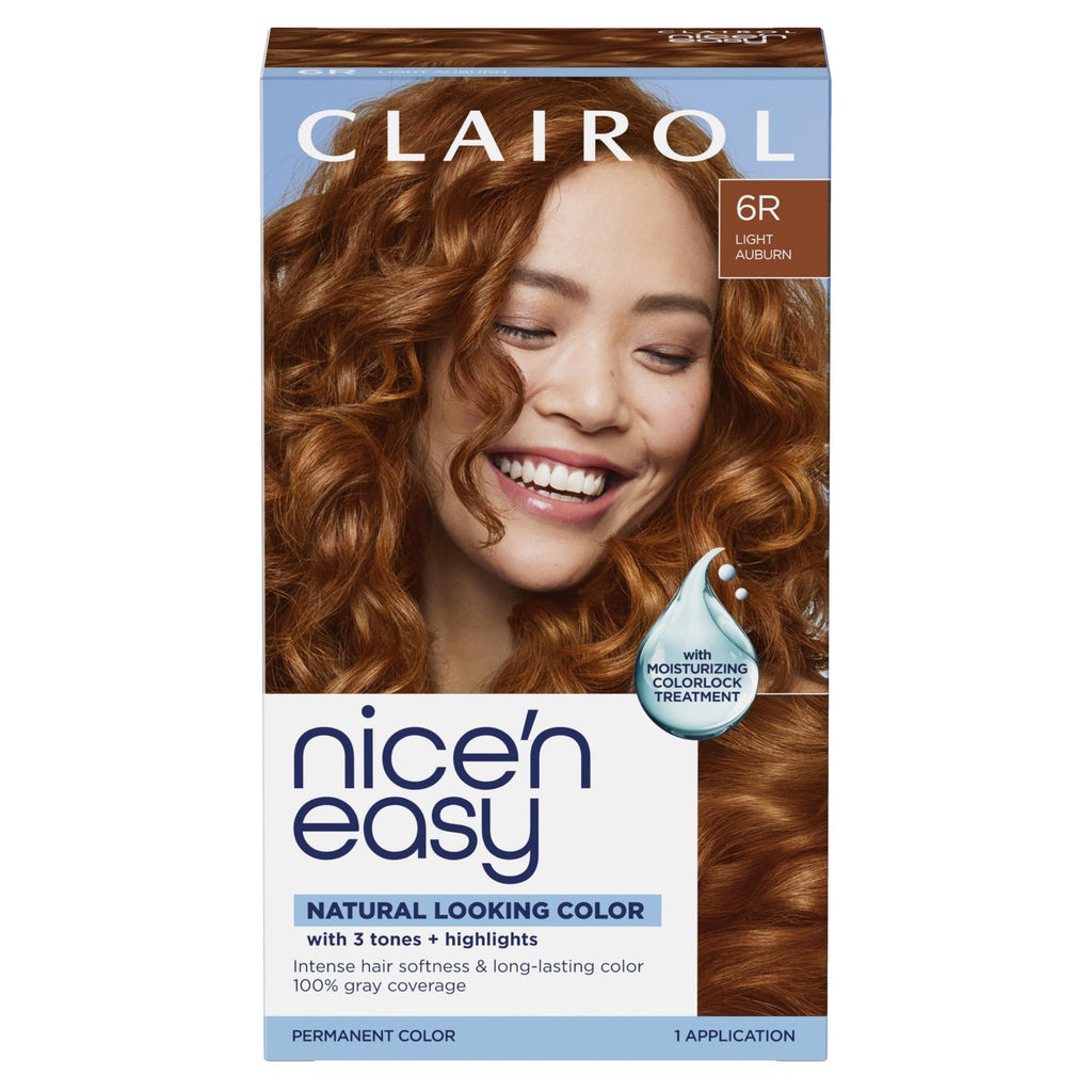 Light Auburn Permanent Hair Dye - Natural Look, Gray Coverage, 6R