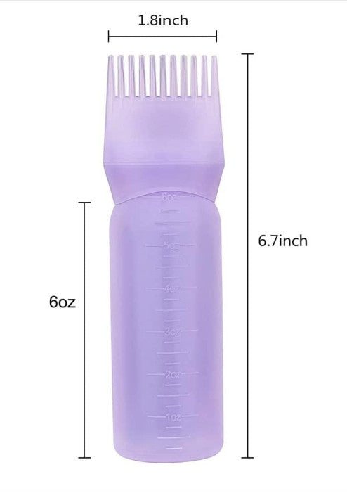 Root Comb Applicator Bottle Set 6oz - Hair Dye & Oil Dispenser with Graduated Scale - 3 Pack