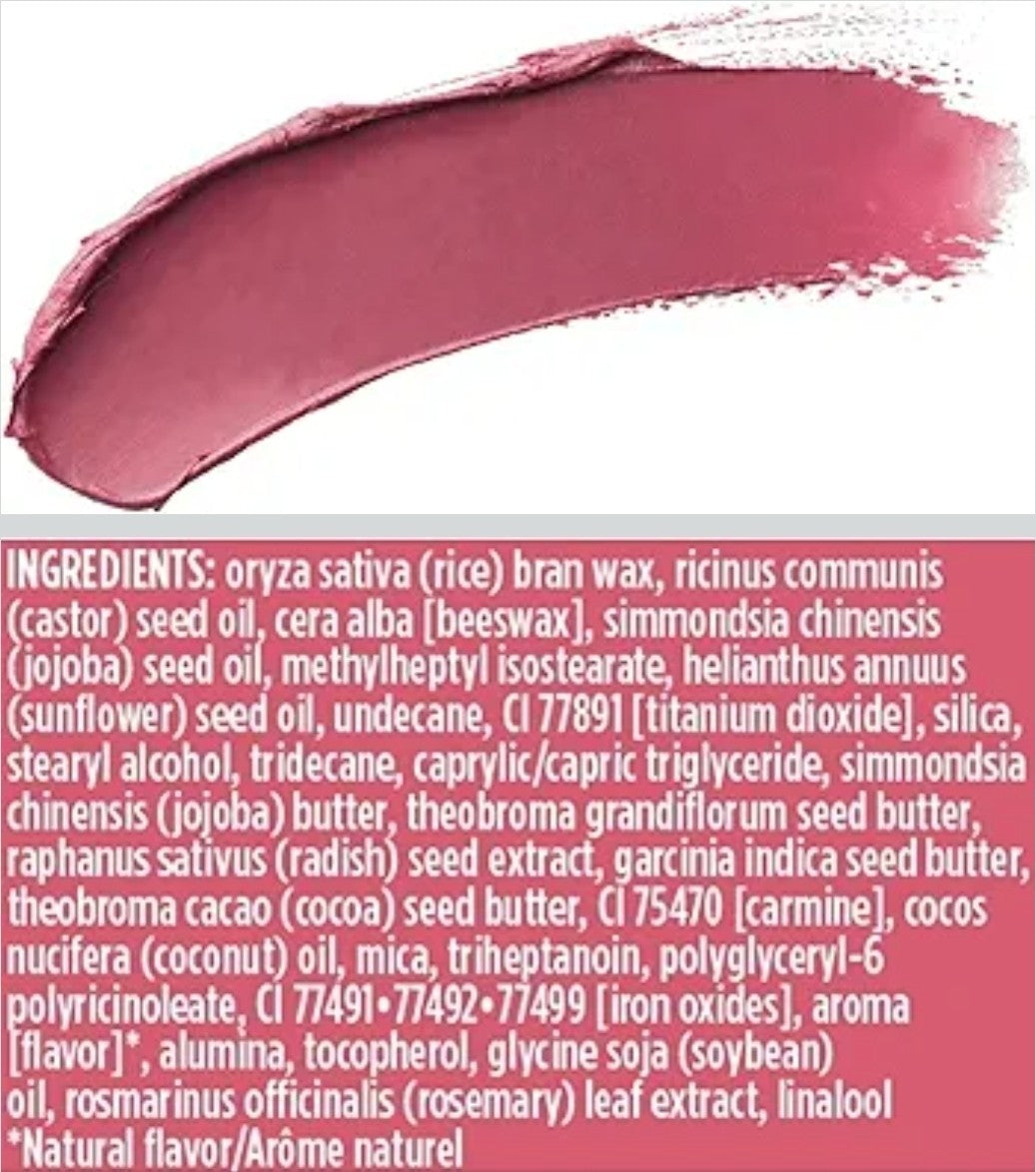 Burt's Bees Matte Lipstick Stick Rhubarb Rapids 100% Natural, Sealed