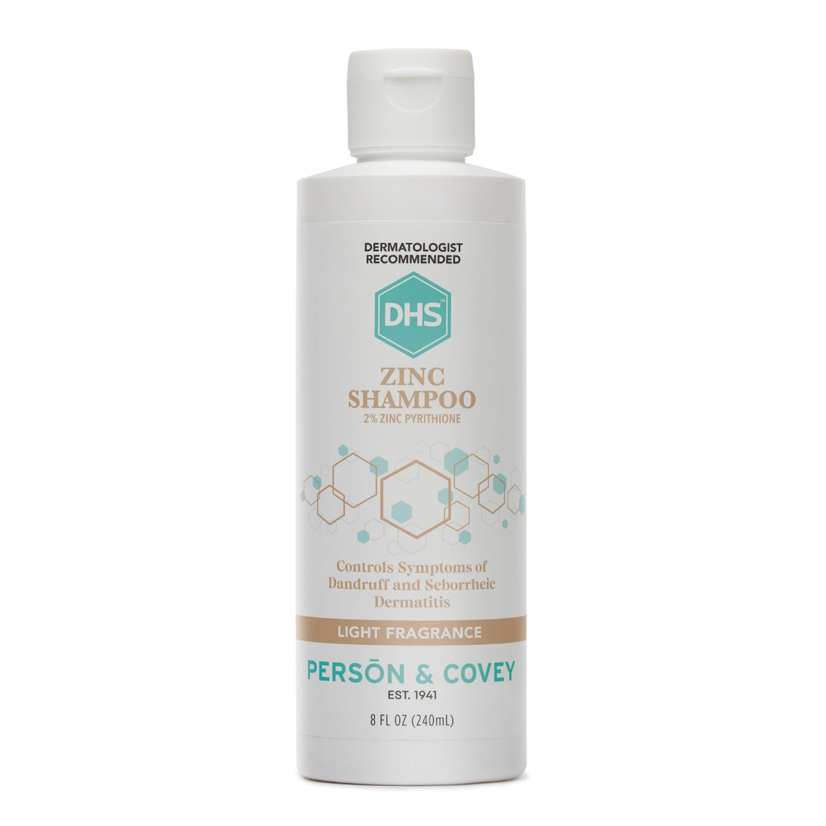 DHS Zinc Dandruff Control Shampoo 8 Oz Light Fragrance