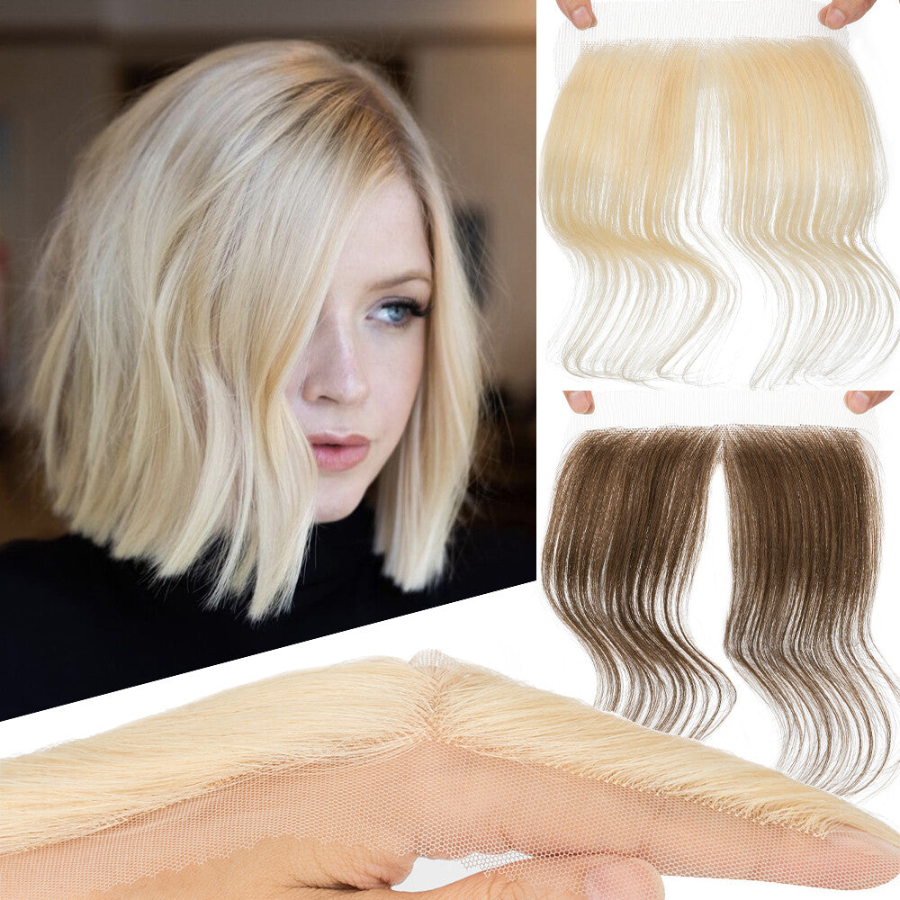 Full Lace Human Hair Topper with Front Hairline & Hand-Tied Top - Multiple Colors