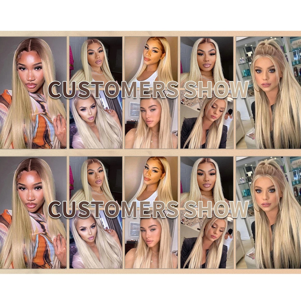 Long Blonde Synthetic Lace Front Wig - Highlighted, Straight, Heat-Resistant, 13x4