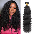 28 Inch Deep Wave Human Hair Bundles Wet and Wavy - Natural Brazilian Hair for Women