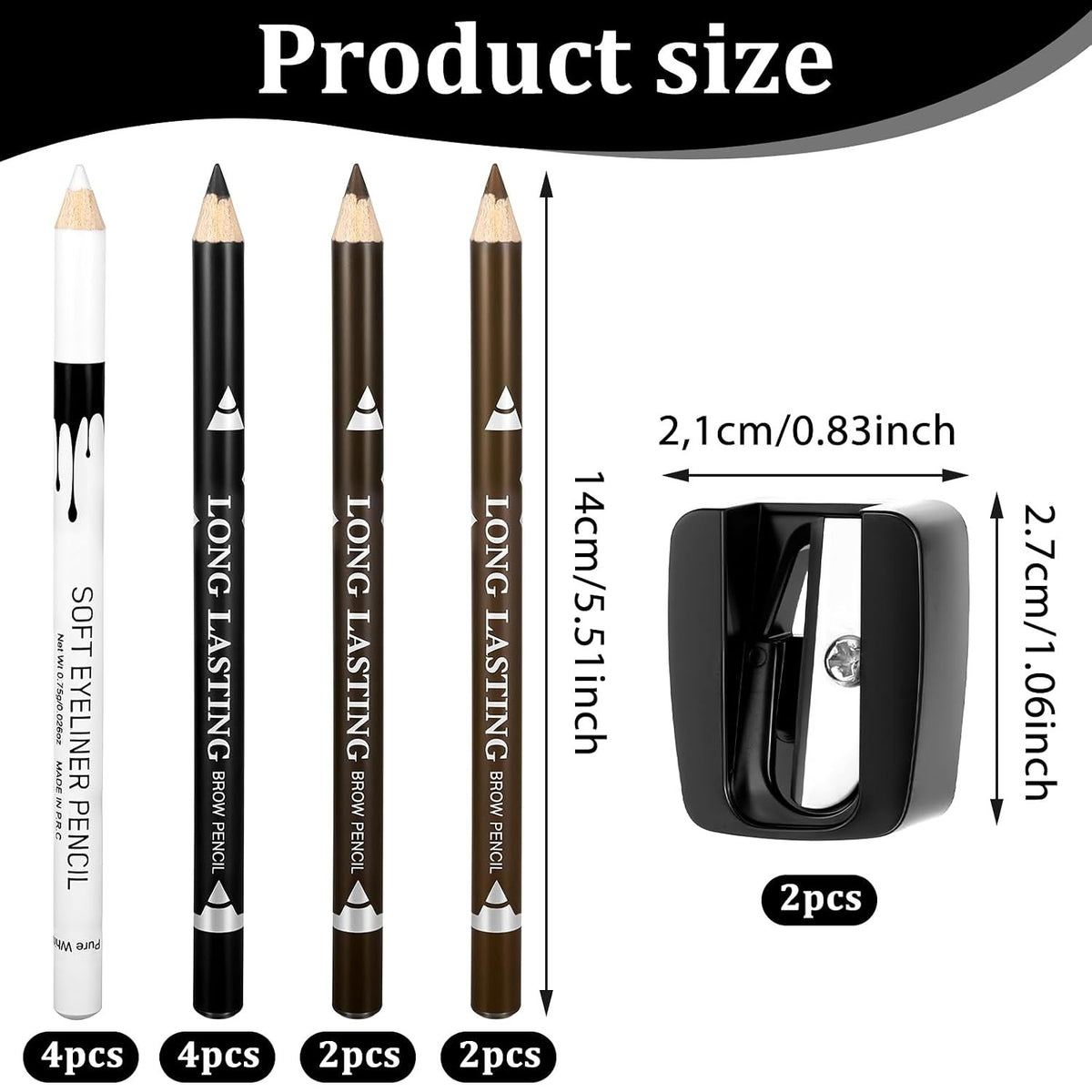 12Pcs Hairline & Beard Pencil Set with Sharpener for Grooming